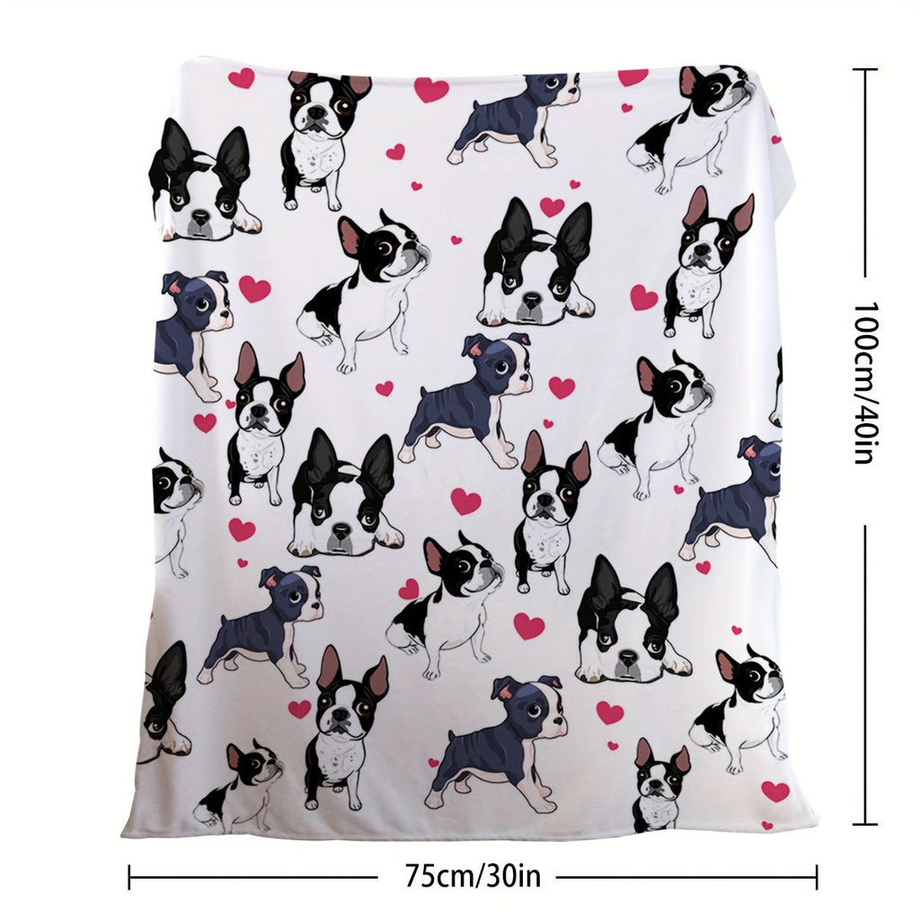 1pc Super Soft Cute Dog Fleece Blanket - Ultra-Cozy, Lightweight & Warm - Premium Flannel Throw for Couch, Bed & Sofa - Stylish Living Room Decor Accent Lootquake LLC