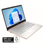HP 14" Ultral Light Laptop Computer, 4GB RAM, 256GB Storage128GB EMMC+ 128GB SD Card, Intel Quad-Core N4120, Anti-Glare HD Display, Webcam, Windows 11 Home In S Mode With Cefesfy Gaming Mouse