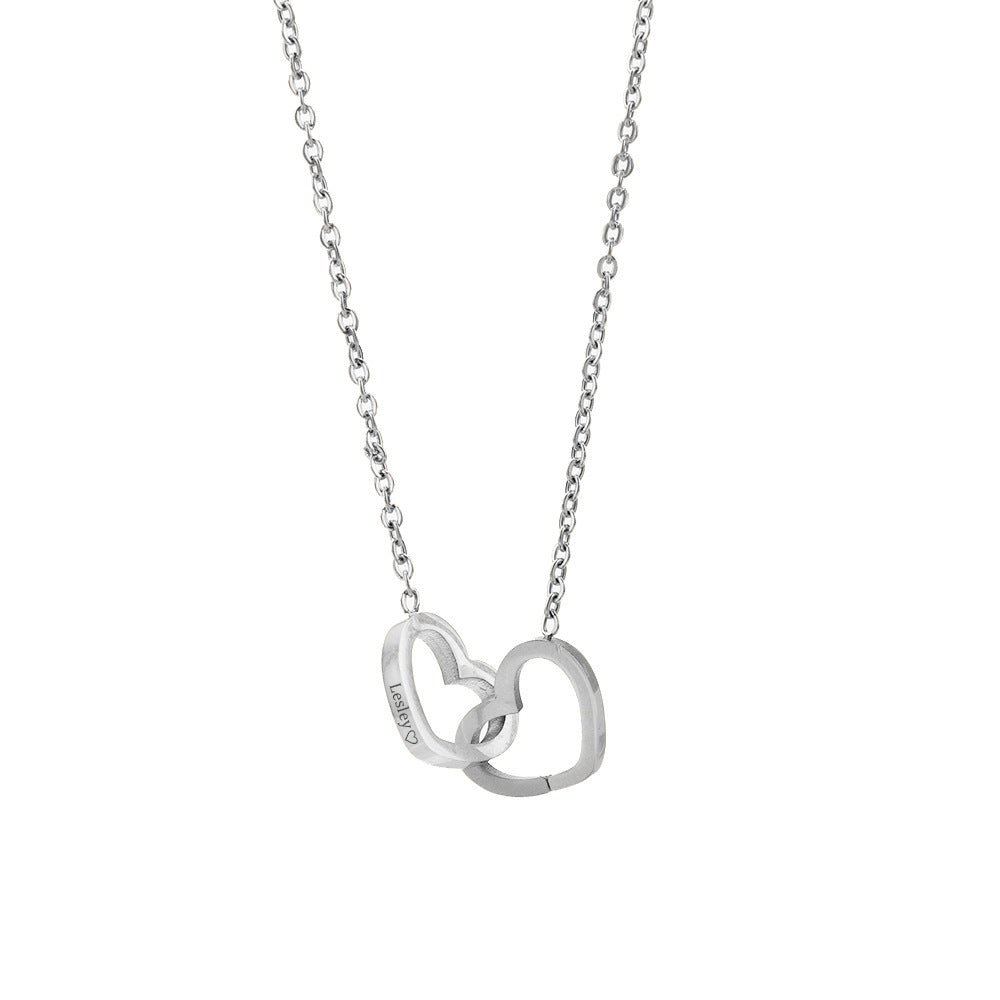 Simple Stainless Steel Plating Love Engraved Necklace Pi-Mart