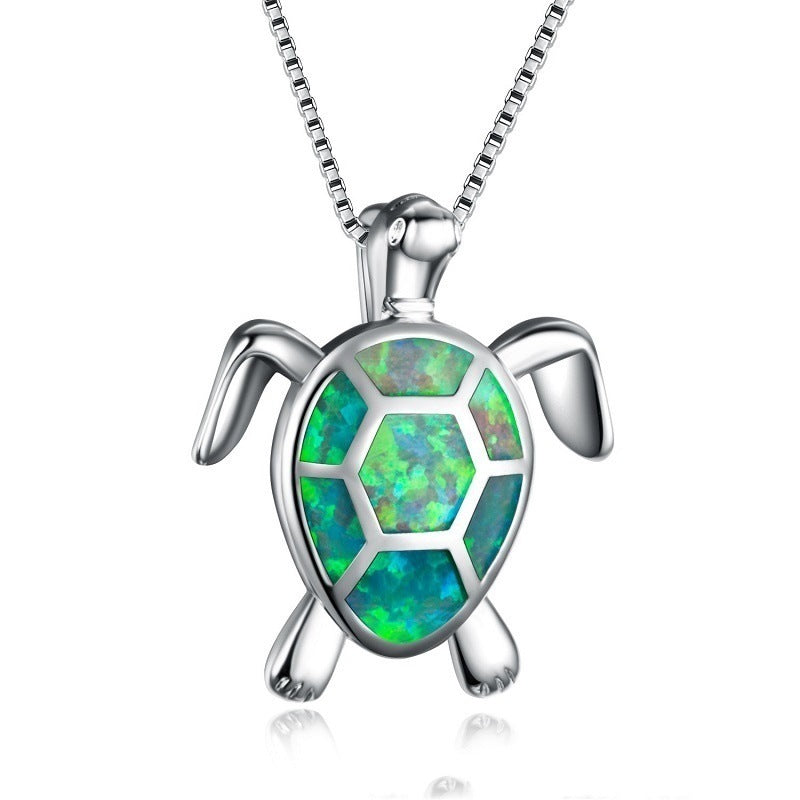 Fashion Turtle Simple Necklace Stud Earrings Set Pi-Mart