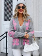 Angel Wings Flower Open Front Long Sleeve Cardigan - Trendy & Comfortable - SJB-DIAMOND ELITES