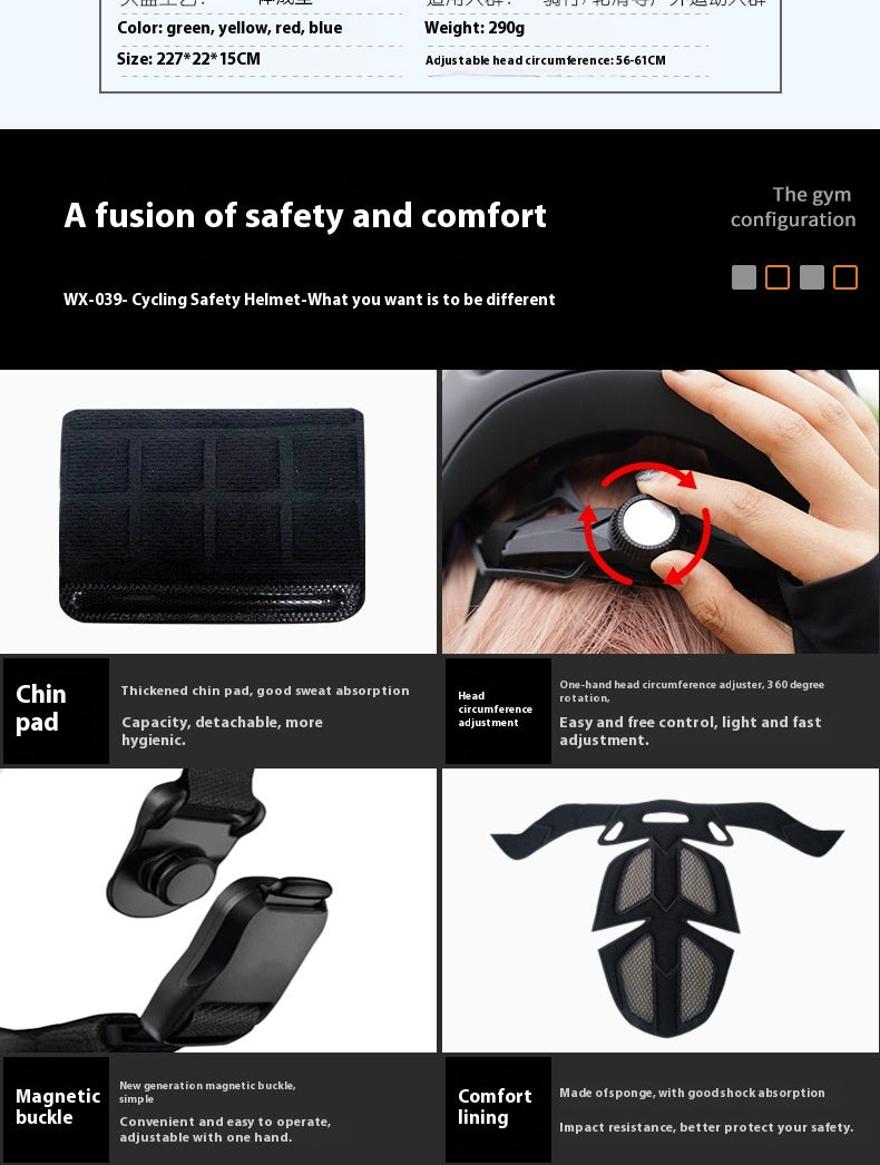 Bicycle Helmet Full Boud Edage Belt Fly Net Unisex Breathable Integrated Mountain Bike Riding Head Lootquake LLC