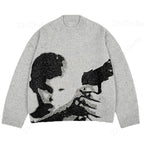 Japanese Punk Print Sweater Pi-Mart