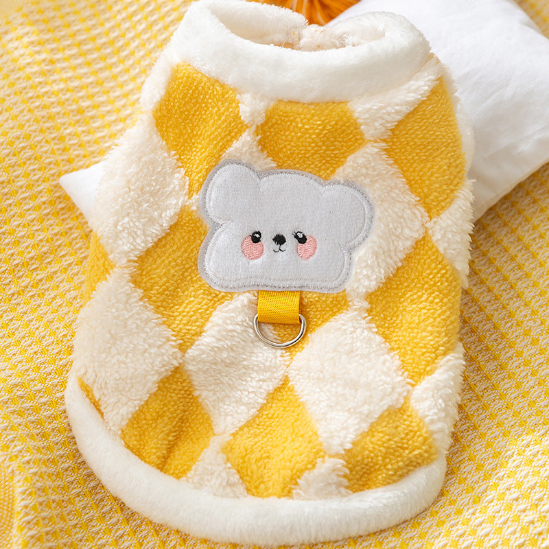 Winter Dog Cute Cow Feet Fluffy Jacket Pi-Mart