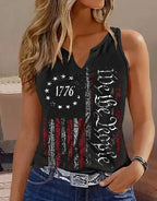 Ladies' V-neck Printed Fashionable Camisole Vest - SJB-DIAMOND ELITES
