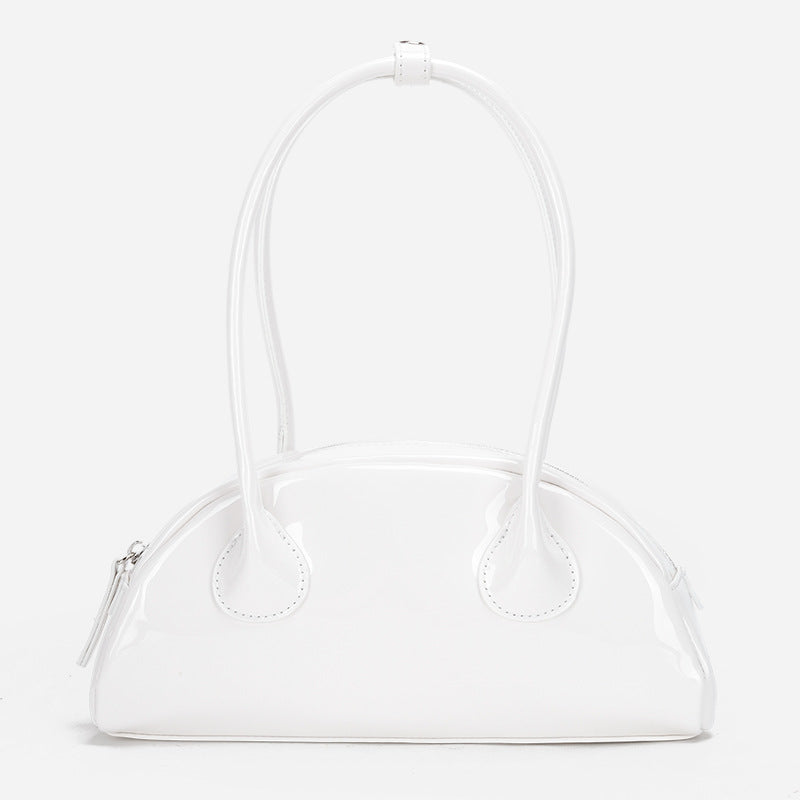 Half-round Shoulder Bag Is Versatile And Bright Face Long Handle Handbag Pi-Mart