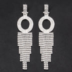 Fashion Jewelry 925 Silver Needle Ornaments Rhinestone Letter B Earrings Banquet Tassel Ear Ornaments Female Pi-Mart