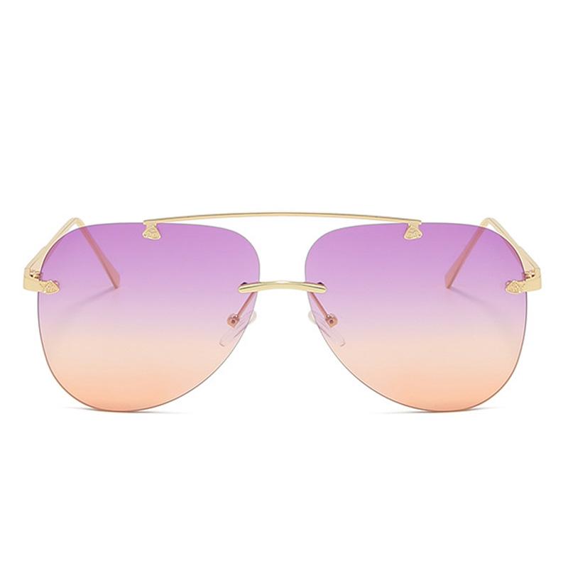Metal Rimless Sunglasses for Men and Woman  Mirror Fashion  Trendy Pilot  Sun Glasses UV Protector Gradient Eyewear - SJB-DIAMOND ELITES