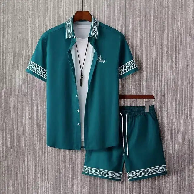 Fashion 3D Digital Printing Hawaiian Vacation Shirt Shorts