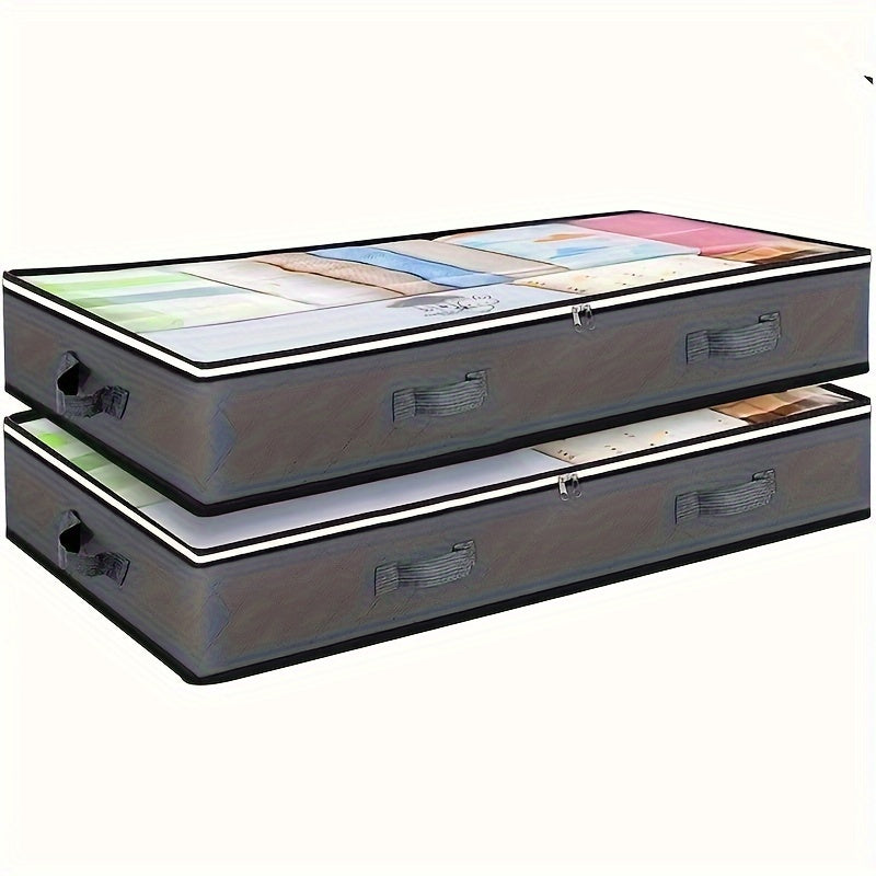 [Under Bed Storage] 90L Under Bed Storage Containers | Toy Organizers and Wrapping Paper Storage Bags with Clear Window and Reinforced Handles for Blanket, Comforter, Bedding, Clothes