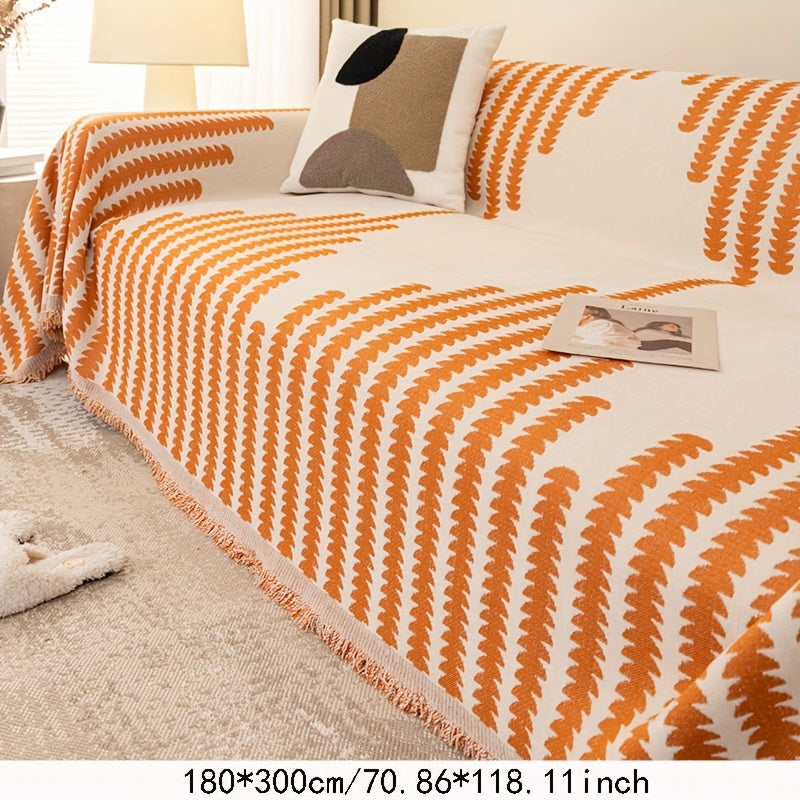 1pc Soft Chenille Sofa Protector - All-Season Universal Fit, Anti-Cat Scratch, Stain-Resistant, Plush Throw Blanket, Living Room and Bedroom Decor Essential - Easy Care, Machine Washable, and Durable Lootquake LLC