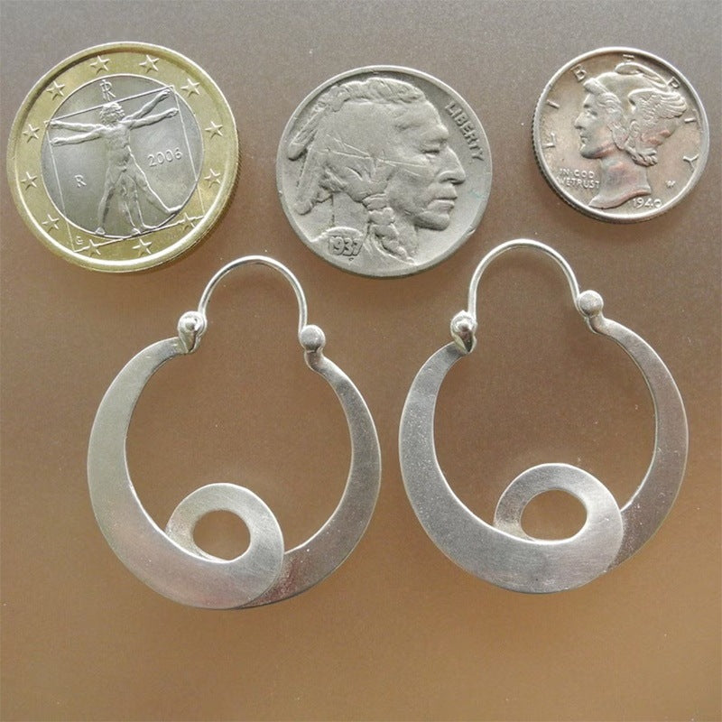 Simple Geometric Gypsy Curved Metal Ear Ring Pi-Mart