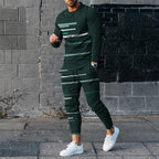 Round Neck Long Sleeve T-shirt Trousers Suit Men Lootquake LLC