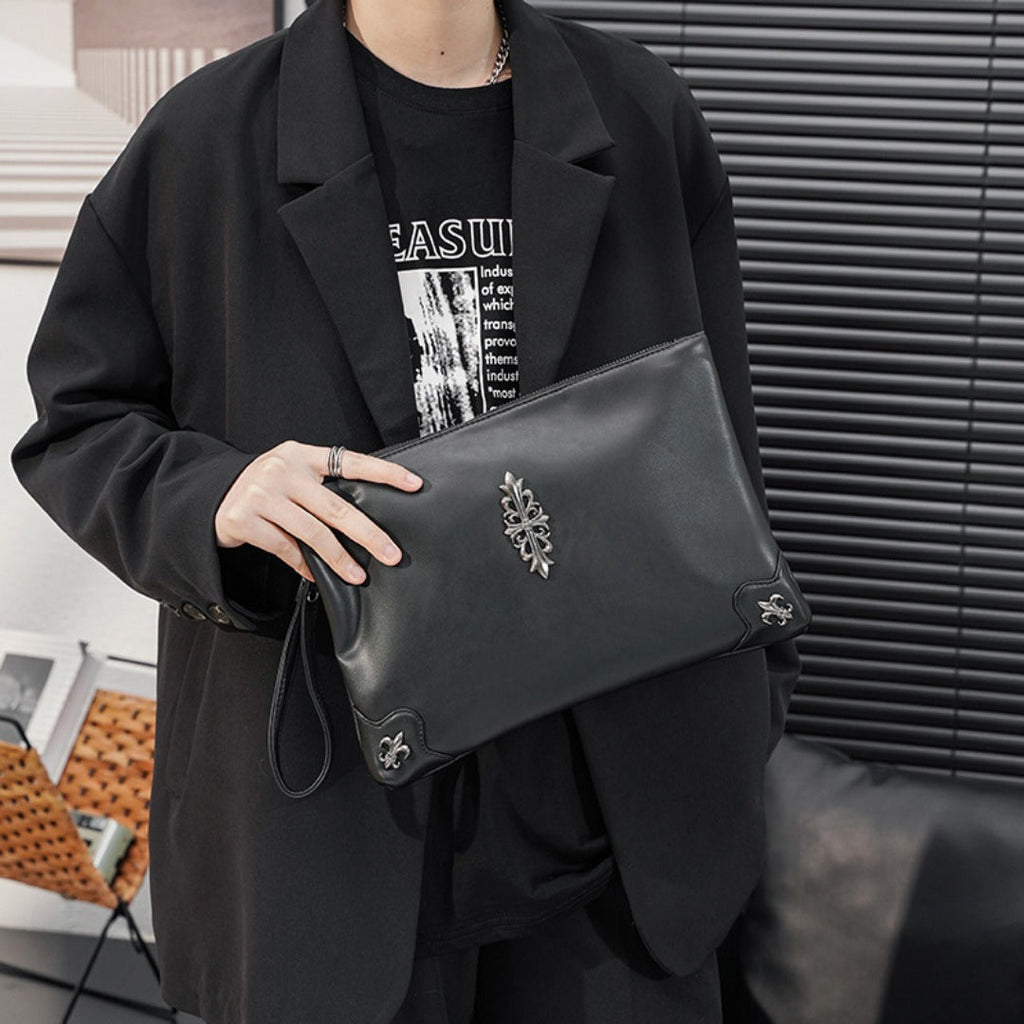 Men's stylish fashion evening clutch bags rivet messenger bags iPad wrist bags, wristlet purses,