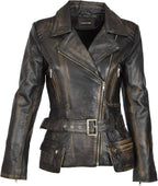 Womens Genuine Lambskin Leather Jacket | Classic rider leather jacket | Black Leather Jacket Women | Womens Leather Jacket (US Alpha x_s Regular Regular Distressed Coat) Pi-Mart
