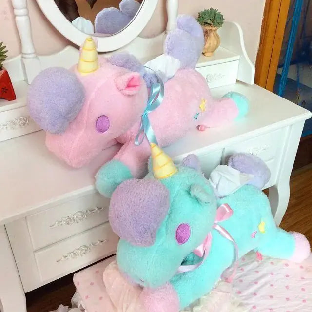 Plush Unicorn Tissue Box Cover Pi-Mart