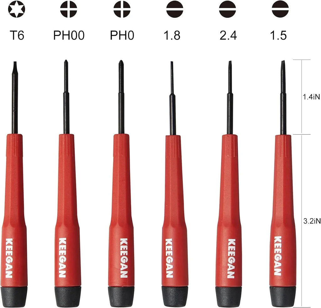 6 Piece Precision Screwdriver Tool Set Eyeglass Repair Computer Kit Magnetic Bit Pi-Mart