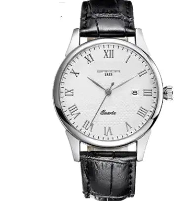 Fashionable Waterproof Couple Watches with Leather Strap