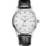 Fashionable Waterproof Couple Watches with Leather Strap