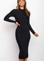 New Style Women's Suits Sweater Dresses Women's Solid Color Backless Bow Tight Dresses - SJB-DIAMOND ELITES