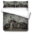 Dark Retro Motorcycle Quilt Cover Three-piece Set Pi-Mart