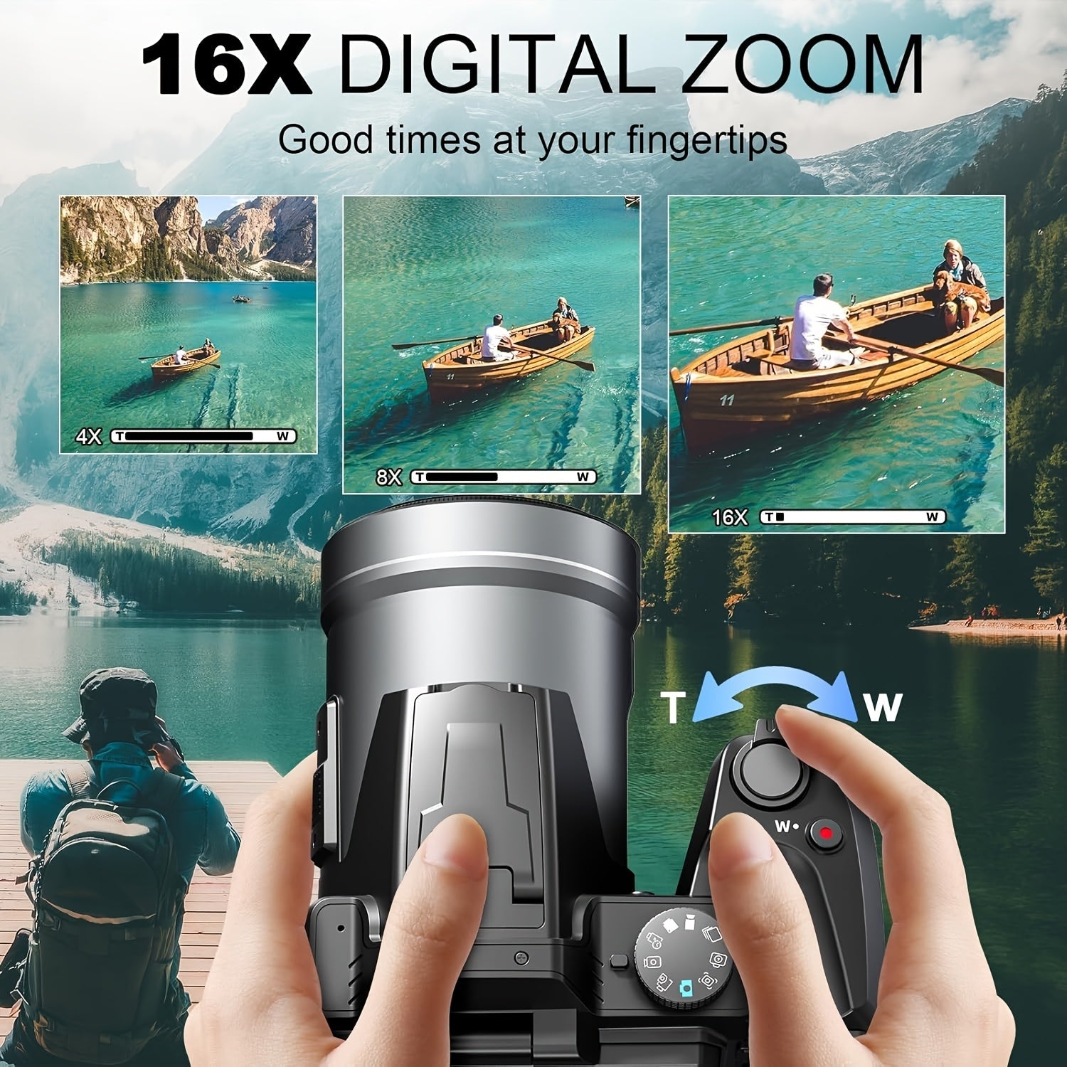 NBD 64MP Digital Camera for Photography, 5K Vlogging Camera for YouTube with 3" Flip Screen, 16X Digital Zoom, Autofocus, 2 Batteries, 32GB TF Card(S205, Black) Lootquake LLC