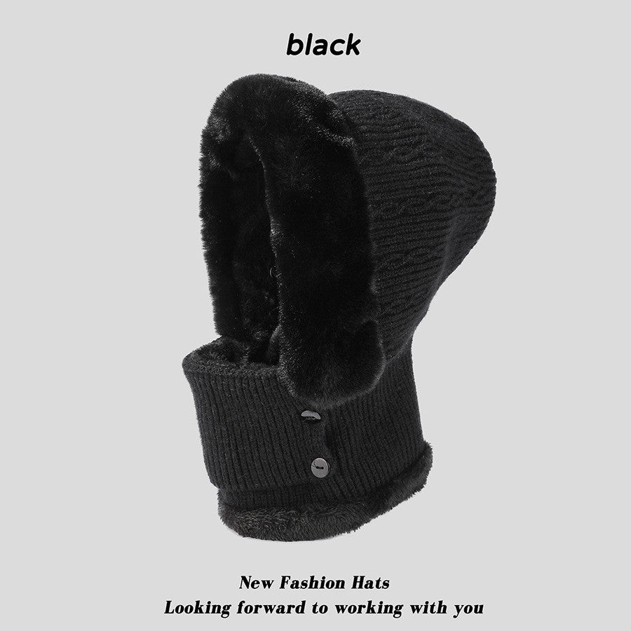 Women's Multi-functional Hat Scarf One-piece Suit Outdoor Windproof Cold-resistant Hat Pi-Mart