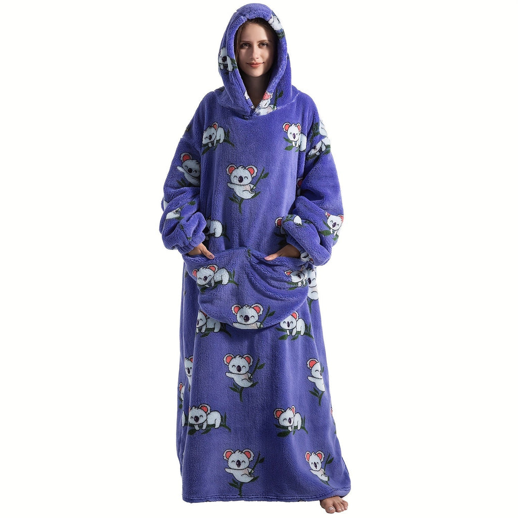 1pc Extra Long Wearable Blanket Hoodie With Sleeves - Ultra Soft, Super Warm, and Cozy Fleece Oversized Hoodie Blanket with Giant Pocket for Snuggling Up - Perfect Gift for Women, Men, and Mom Lootquake LLC