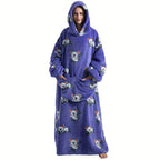 1pc Extra Long Wearable Blanket Hoodie With Sleeves - Ultra Soft, Super Warm, and Cozy Fleece Oversized Hoodie Blanket with Giant Pocket for Snuggling Up - Perfect Gift for Women, Men, and Mom Lootquake LLC