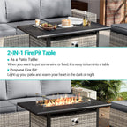 Patio Swivel Rocking Chair Set with Fire Pit Lootquake LLC