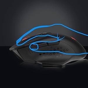 Redragon M656 Gainer Wireless Gaming Mouse, 4000 DPI 2.4Ghz Wireless Gamer Mouse w/ 5 DPI Levels, 7 Macro Buttons, Red LED Backl Lootquake LLC