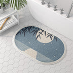 Household Simple Oval Cashmere Bathroom Mat Pi-Mart
