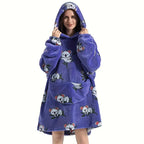 1pc Home Wearable Lazy Blanket Hooded Cold Wear Outdoor Cold Clothes Lazy Sweatshirt Soothing Fleece Thick Robe