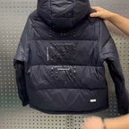 Men's Zipper Hooded Tooling Thickened Warm Cotton Coat