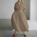 Long-sleeve Blouse Elastic Waist Swing Dress Pi-Mart