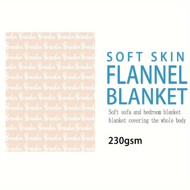 1pc Personalized Soft Flannel Blanket with Custom Name - Cozy Sofa Blanket for Son or Daughter, Unique Gift Idea with TV Blanket Function, Plush and Warm for Chilly Nights