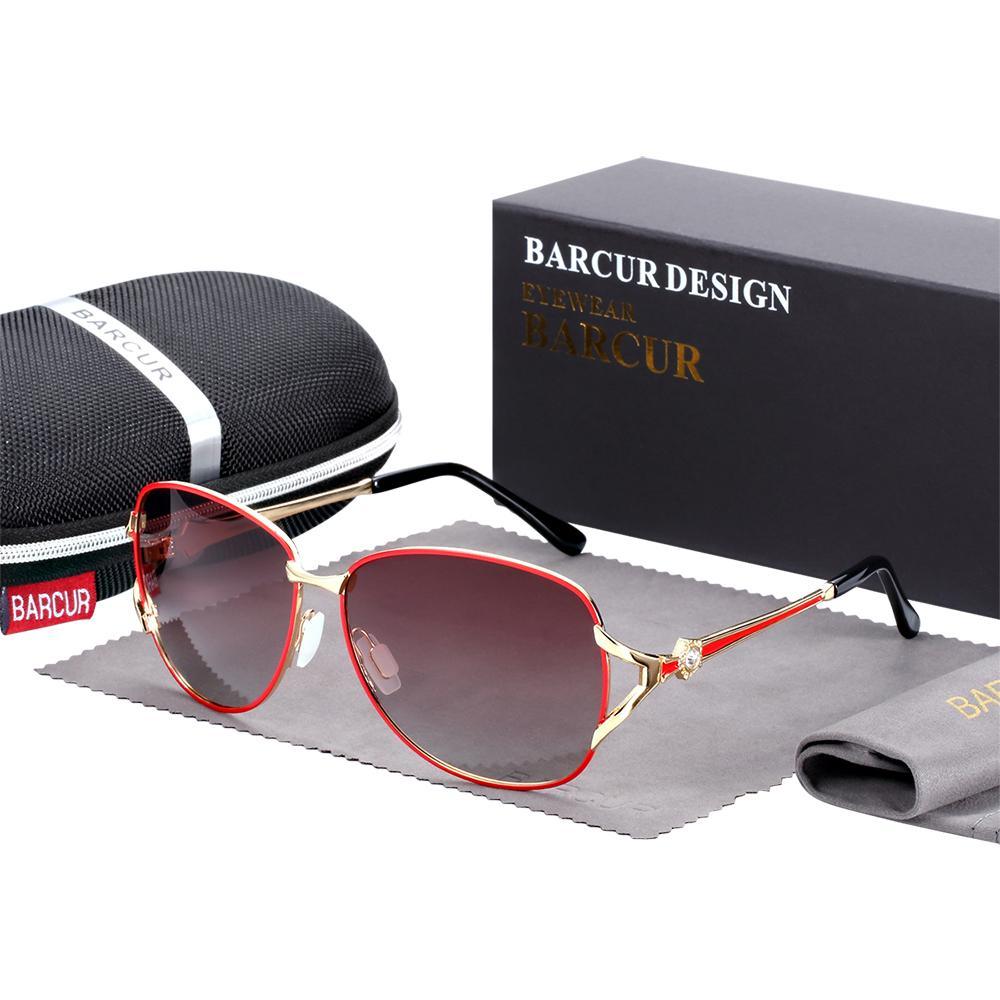 Elegant Women Gradient Luxury Polarized Sunglasses Luxury Round Eyewear With Metal High Quality Frame  lunette de soile - SJB-DIAMOND ELITES