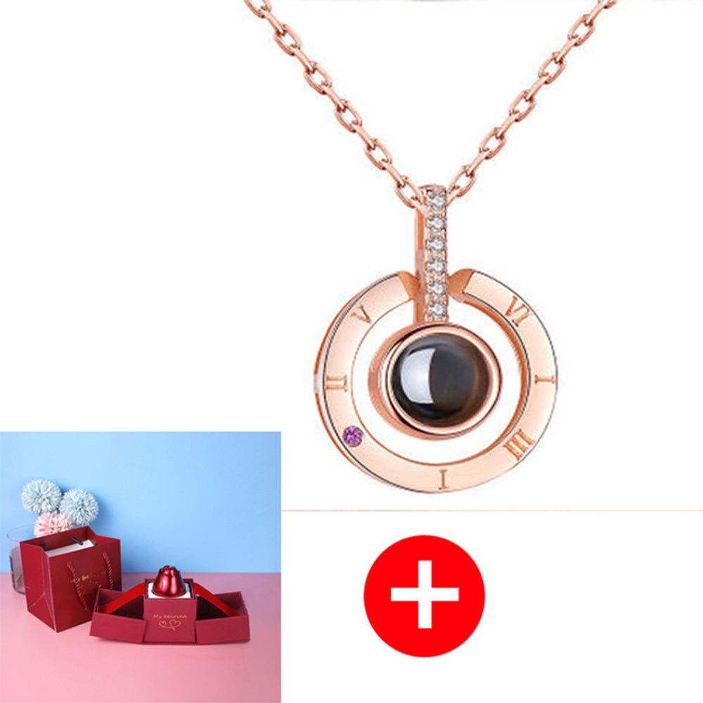 Hot Valentine's Day Gifts Metal Rose Jewelry Gift Box Necklace For Wedding Girlfriend Necklace Gifts Pi-Mart