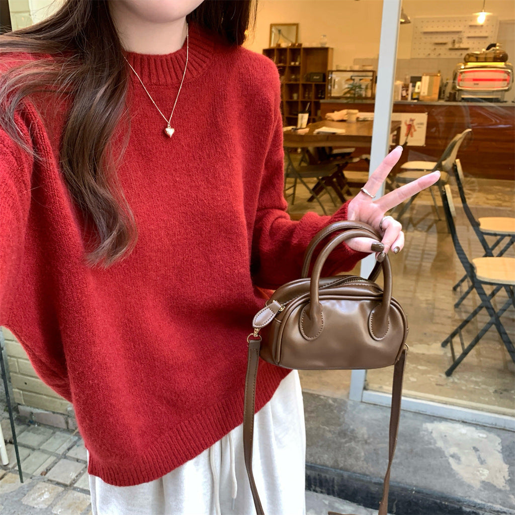 Korean Style Soft Glutinous Loose Candy Color Sweater Pi-Mart