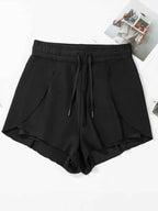 High Waisted Drawstring Swim Shorts THRIXINE