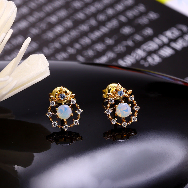 Women's Zircon Anti Allergy Earrings Pi-Mart