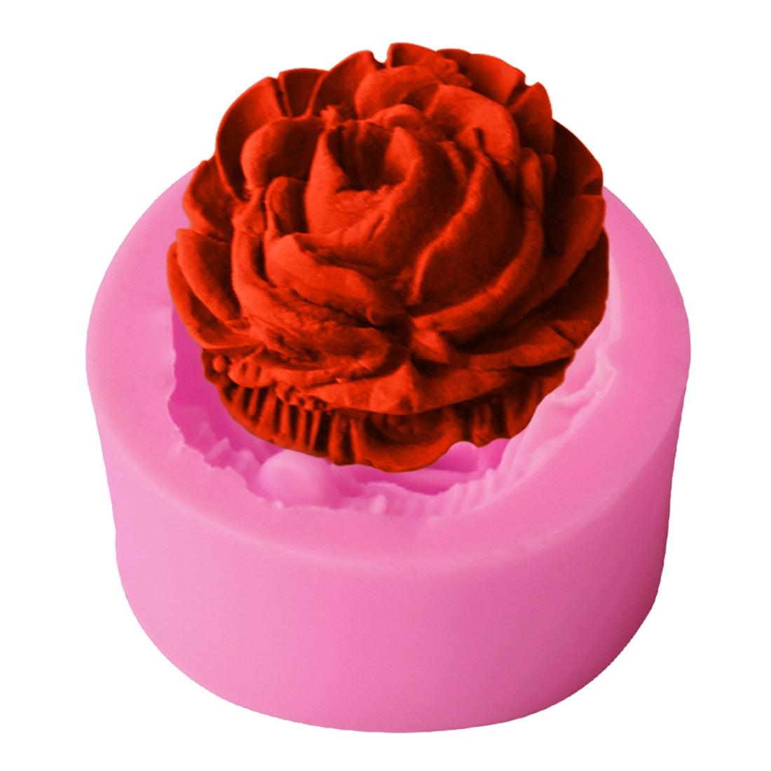 Cake Decorating Tools 3D Rose Flower Silicone Mold Gift Decorating Chocolate Cookie Soap Baking Molds Flower Bloom Rose Shape Silicone Soap 3D Cake Molds Cupcake Jelly Candy Chocolate Decoration Baking Tool Molds Stevvex