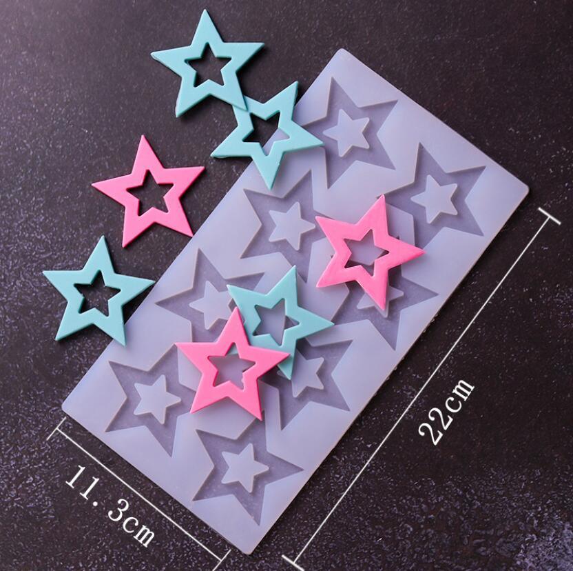 Cake Decorating Tools 3D Star Shape Silicone Mold Cupcake Chocolate Mould Decor Muffin Pan Baking Star Silicone Fondant Mold Flexible Molds Star Chocolate Mold For Dessert Candy Cupcake Topper Stevvex