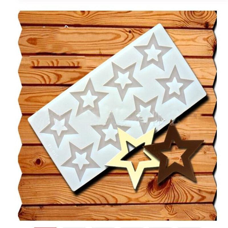 Cake Decorating Tools 3D Star Shape Silicone Mold Cupcake Chocolate Mould Decor Muffin Pan Baking Star Silicone Fondant Mold Flexible Molds Star Chocolate Mold For Dessert Candy Cupcake Topper Stevvex