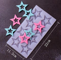 Cake Decorating Tools 3D Star Shape Silicone Mold Cupcake Chocolate Mould Decor Muffin Pan Baking Star Silicone Fondant Mold Flexible Molds Star Chocolate Mold For Dessert Candy Cupcake Topper Stevvex