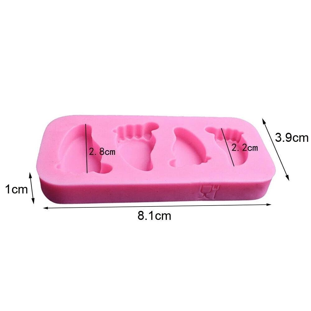 Cake Mold 3D Baby Feet Silicone Mold Chocolate Fondant Cake Decorating Baking Tool Bakeware Pudding Baking Paste Mold  Baby Foot Prints Silicone Molds, Fondant Soap Mold Baby Shower Cake Topper Decoration Stevvex