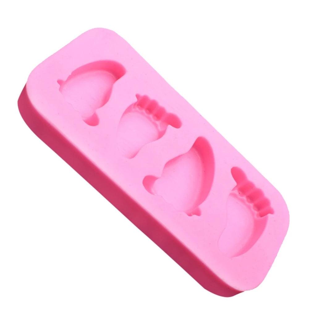 Cake Mold 3D Baby Feet Silicone Mold Chocolate Fondant Cake Decorating Baking Tool Bakeware Pudding Baking Paste Mold  Baby Foot Prints Silicone Molds, Fondant Soap Mold Baby Shower Cake Topper Decoration Stevvex
