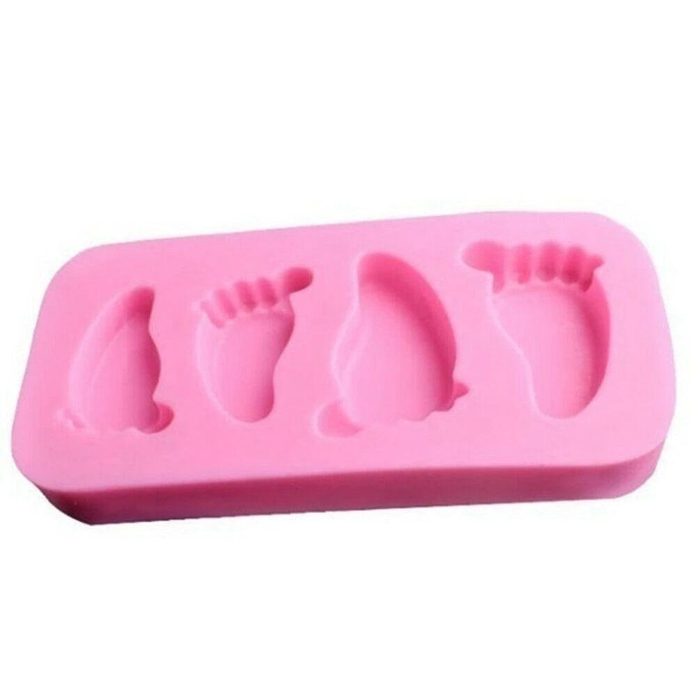 Cake Mold 3D Baby Feet Silicone Mold Chocolate Fondant Cake Decorating Baking Tool Bakeware Pudding Baking Paste Mold  Baby Foot Prints Silicone Molds, Fondant Soap Mold Baby Shower Cake Topper Decoration Stevvex