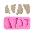 Cake Mold 3D Baby Feet Silicone Mold Chocolate Fondant Cake Decorating Baking Tool Bakeware Pudding Baking Paste Mold  Baby Foot Prints Silicone Molds, Fondant Soap Mold Baby Shower Cake Topper Decoration Stevvex