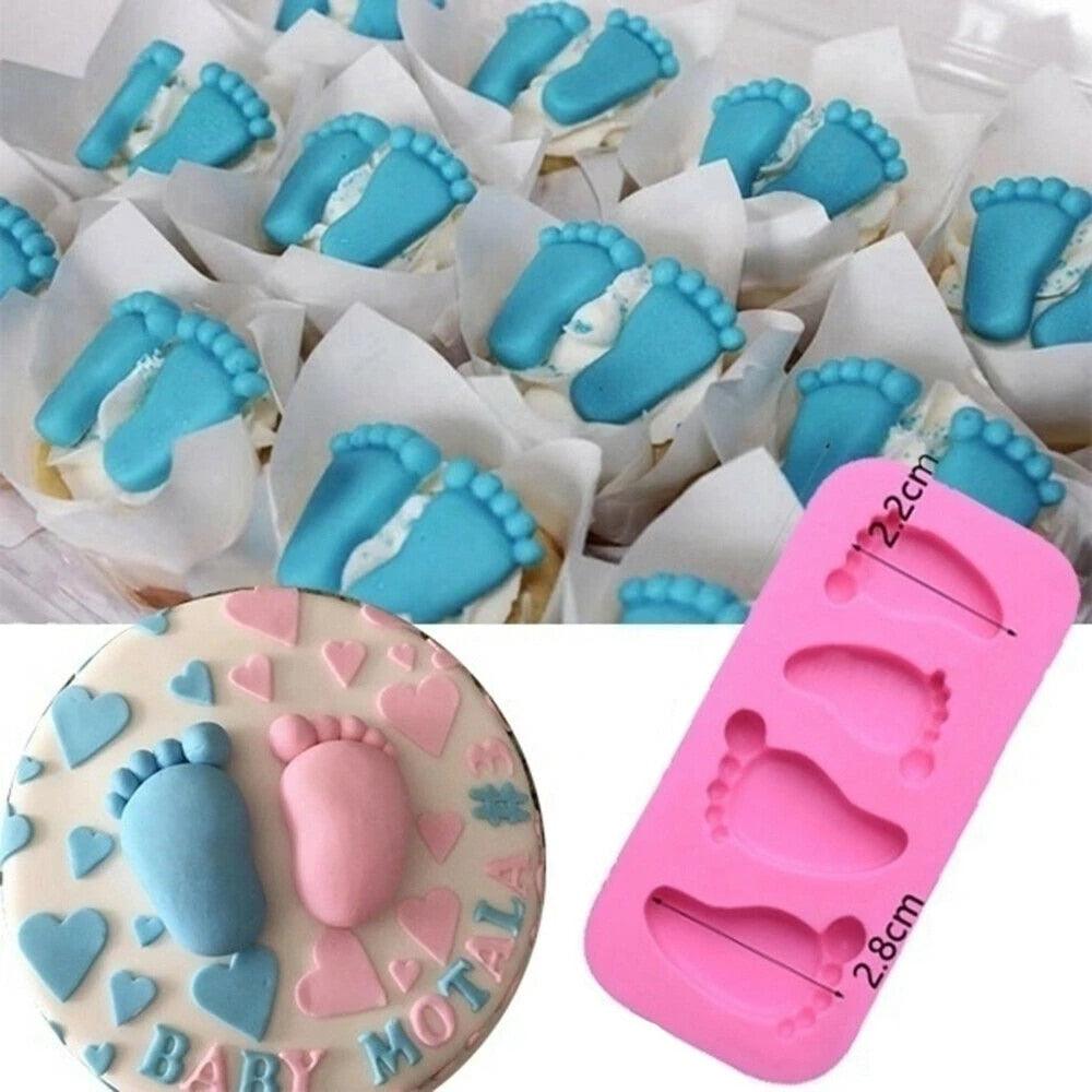 Cake Mold 3D Baby Feet Silicone Mold Chocolate Fondant Cake Decorating Baking Tool Bakeware Pudding Baking Paste Mold  Baby Foot Prints Silicone Molds, Fondant Soap Mold Baby Shower Cake Topper Decoration Stevvex
